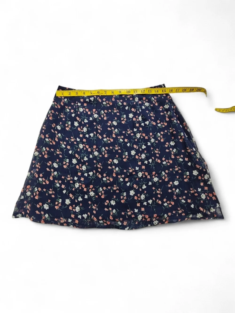 Wednesday's Girl Boho Mini Skirt in Blue Vintage Floral Size Medium